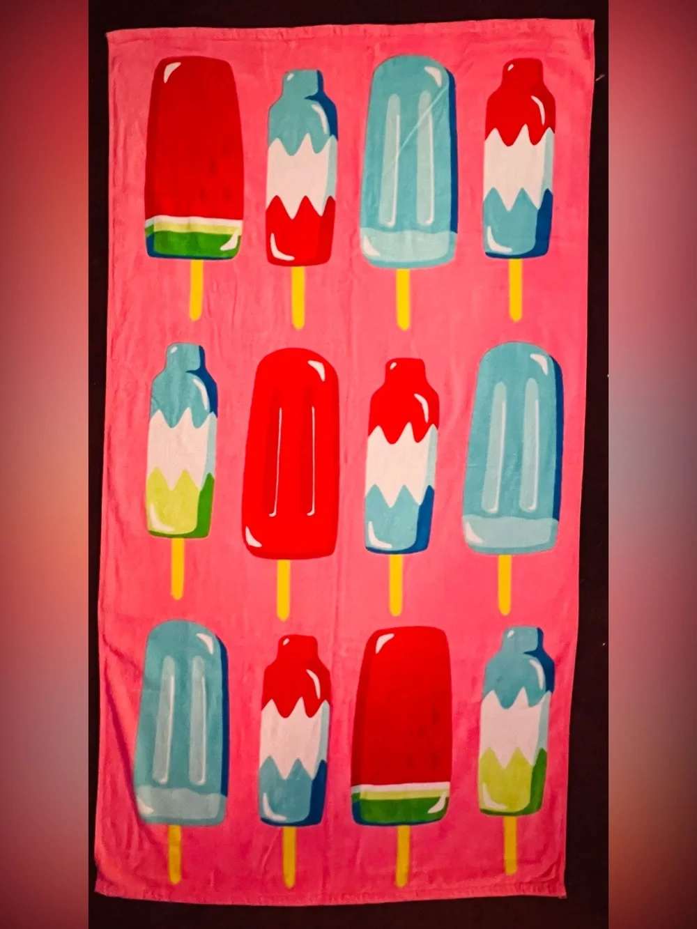 Summer Patriotic Popsicles Beach Towel